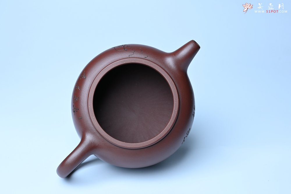 紫砂壶图片：潜力股周小培老师 4号井深井红皮龙 全手工过桥井栏壶 装饰人物特文气 - 全手工紫砂壶网