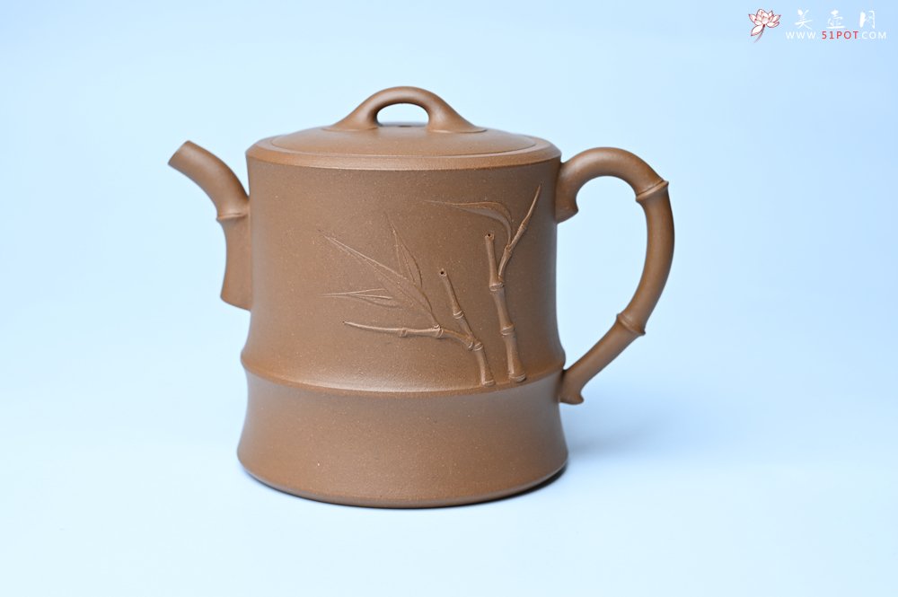 紫砂壶图片：美壶特惠 精工黄金段泥竹段 挺拔秀雅 茶人醉爱 - 全手工紫砂壶网