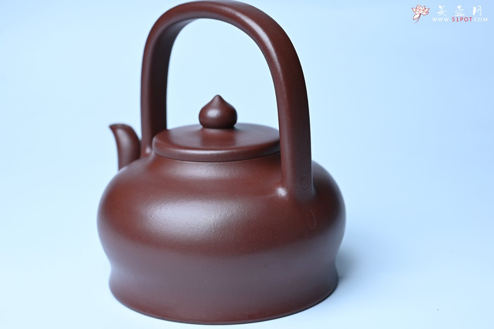 紫砂壶图片：潜力股周小培老师 4号井深井红皮龙 超精致全手工天星提梁壶 - 全手工紫砂壶网