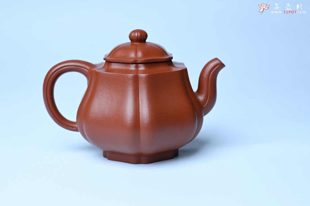 紫砂壶图片：美壶特惠 老朱泥高菱壶 茶人醉爱 - 全手工紫砂壶网