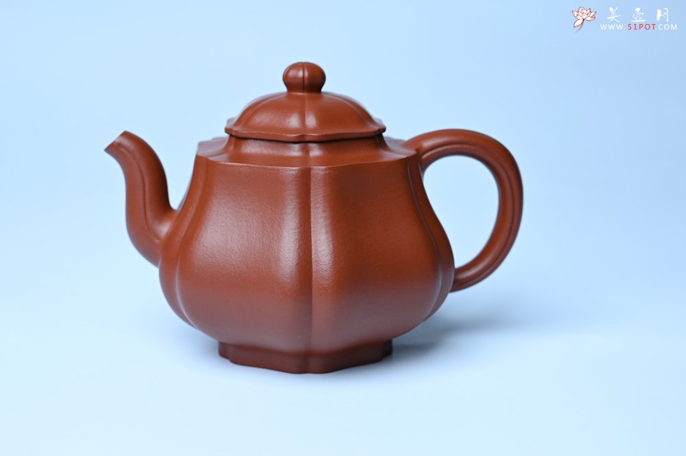 紫砂壶图片：美壶特惠 老朱泥高菱壶 茶人醉爱 - 全手工紫砂壶网