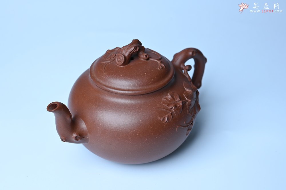 紫砂壶图片：美壶特惠 精品多子多福紫砂壶 帖叶生动细腻 送礼佳品 - 全手工紫砂壶网