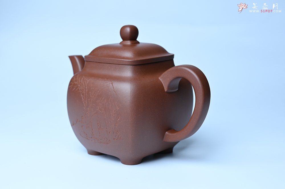 紫砂壶图片：实力派张海艳全手工油润底曹青重器鸣远四方 气势磅礴 用心之作 装饰人物特文气 - 全手工紫砂壶网