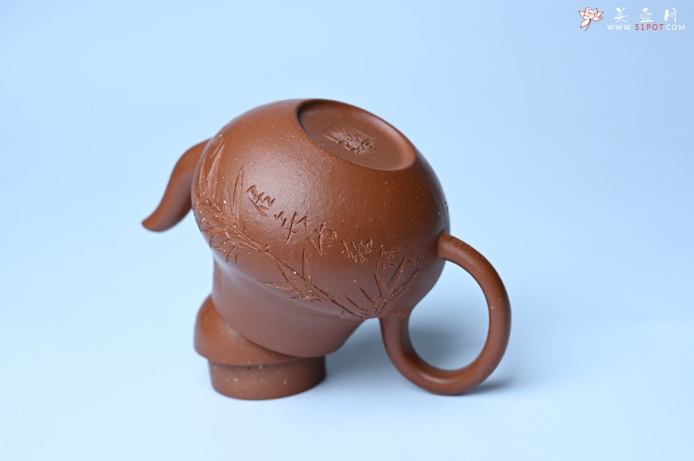 紫砂壶图片：美壶特惠 特好朱泥居不可无竹梨形壶 茶人醉爱 - 全手工紫砂壶网