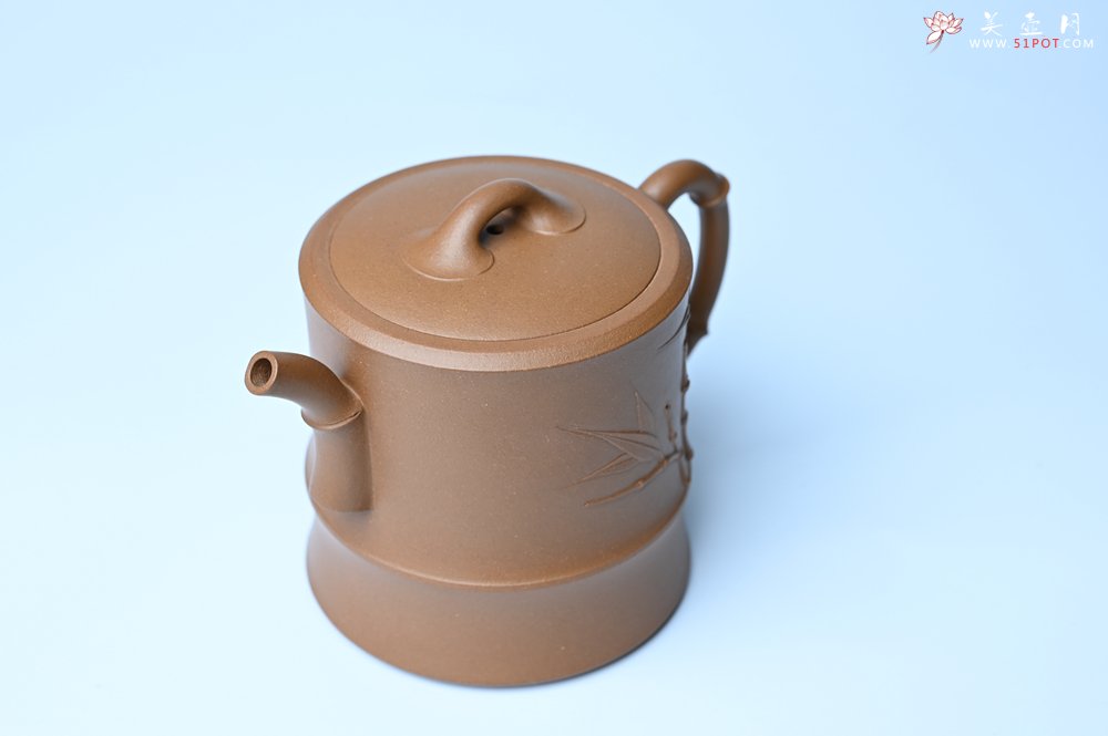 紫砂壶图片：美壶特惠 精工黄金段泥竹段 挺拔秀雅 茶人醉爱 - 全手工紫砂壶网