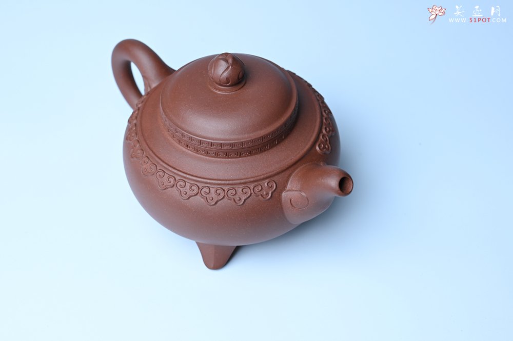 紫砂壶图片：美壶特惠 精致特好底曹青云肩如意壶 - 全手工紫砂壶网