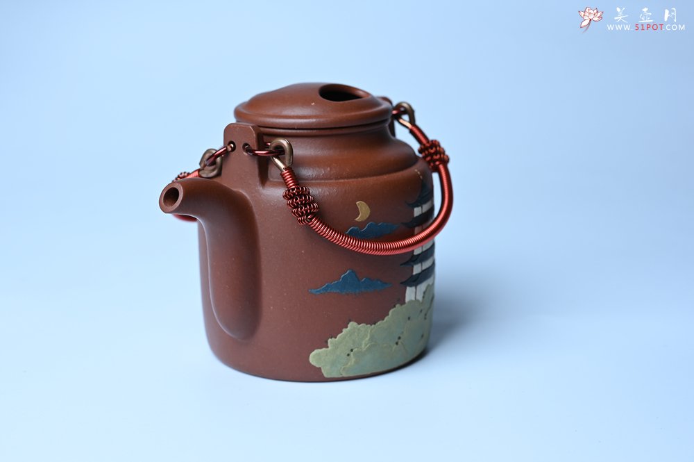 紫砂壶图片：美壶特惠 特好红皮龙精工洋桶壶 茶人醉爱 - 全手工紫砂壶网