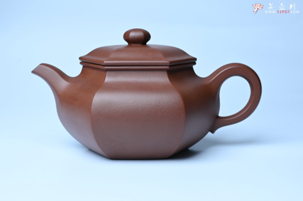 紫砂壶图片：实力派张海艳全手工精工六方仿古壶 气势磅礴 线面挺括平正 - 全手工紫砂壶网