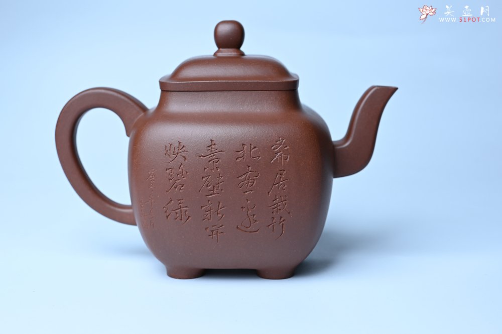 紫砂壶图片：实力派张海艳全手工油润底曹青重器鸣远四方 气势磅礴 用心之作 装饰人物特文气 - 全手工紫砂壶网