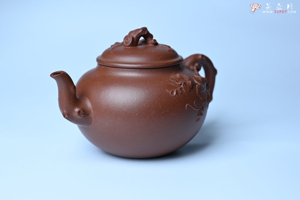 紫砂壶图片：美壶特惠 精品多子多福紫砂壶 帖叶生动细腻 送礼佳品 - 全手工紫砂壶网