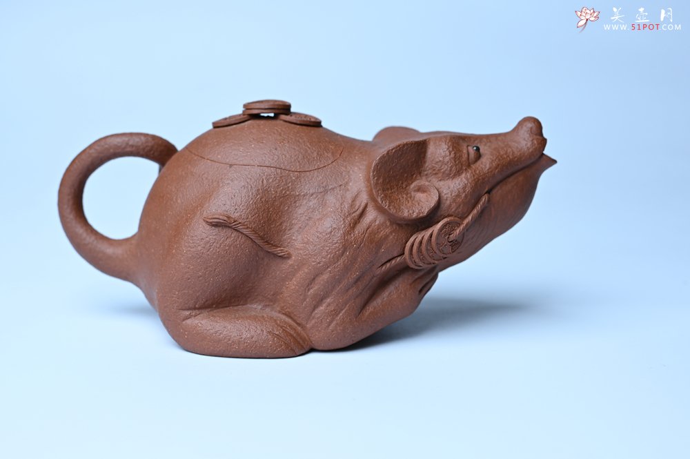 紫砂壶图片：美壶特惠 优质降坡泥鼠你有钱壶壶 茶人醉爱 - 全手工紫砂壶网