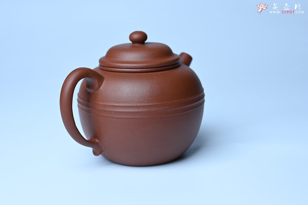 紫砂壶图片：美壶特惠 精致老清水泥腰线巨轮壶 茶人醉爱 - 全手工紫砂壶网