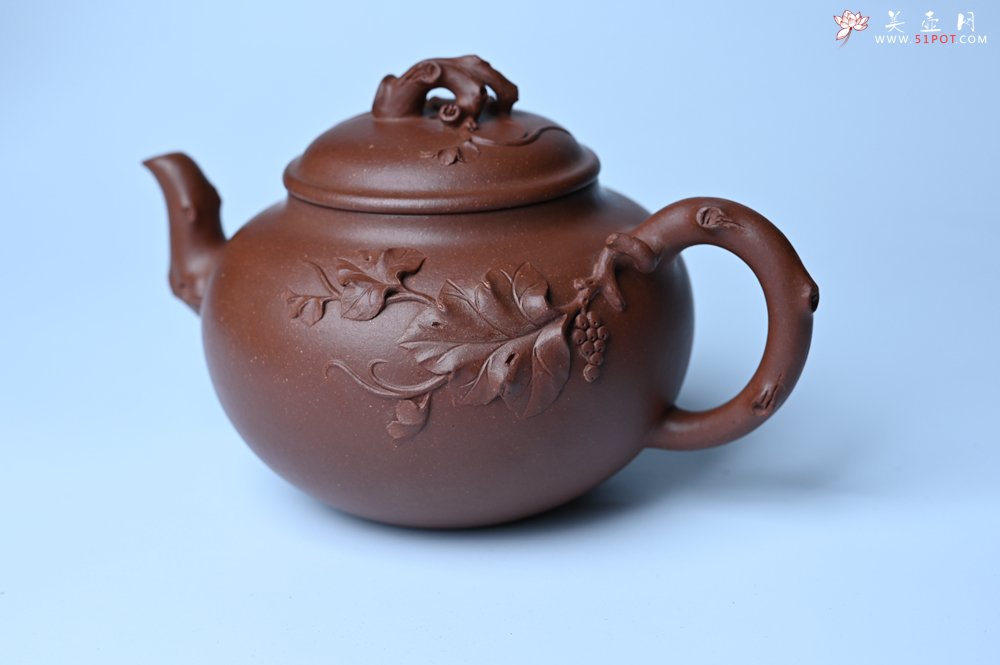 紫砂壶图片：美壶特惠 精品多子多福紫砂壶 帖叶生动细腻 送礼佳品 - 全手工紫砂壶网