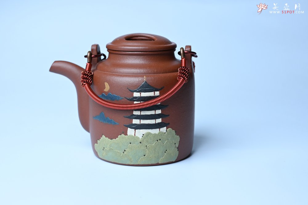 紫砂壶图片：美壶特惠 特好红皮龙精工洋桶壶 茶人醉爱 - 全手工紫砂壶网