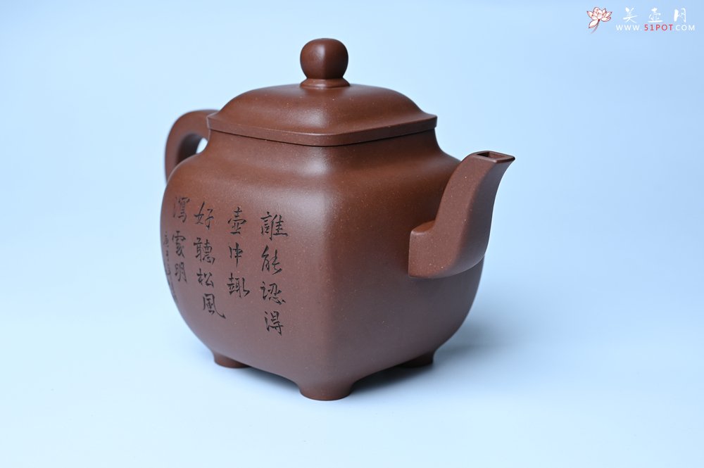 紫砂壶图片：实力派张海艳全手工油润底曹青重器鸣远四方 气势磅礴 用心之作 装饰人物特文气 - 全手工紫砂壶网