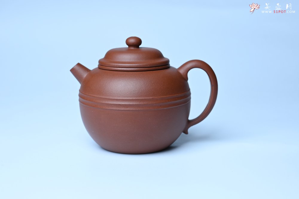 紫砂壶图片：美壶特惠 精致老清水泥腰线巨轮壶 茶人醉爱 - 全手工紫砂壶网