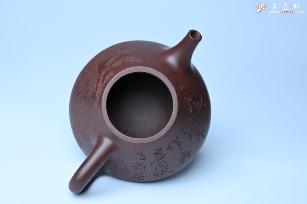 紫砂壶图片：潜力股周小培 特好全手工底槽清子冶石瓢 此是诗仙坡老作 与君同试雨前茶 - 全手工紫砂壶网