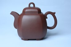 紫砂壶图片：实力派张海艳全手工家藏底槽清精工福临八方壶 气势磅礴 - 全手工紫砂壶网