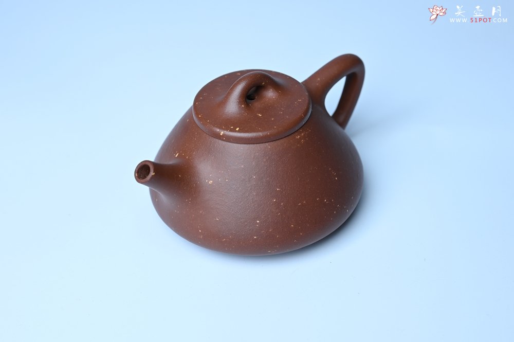 紫砂壶图片：美壶特惠 精致特好紫玉金砂子冶石瓢 做工和泥料不输千元作品 - 全手工紫砂壶网