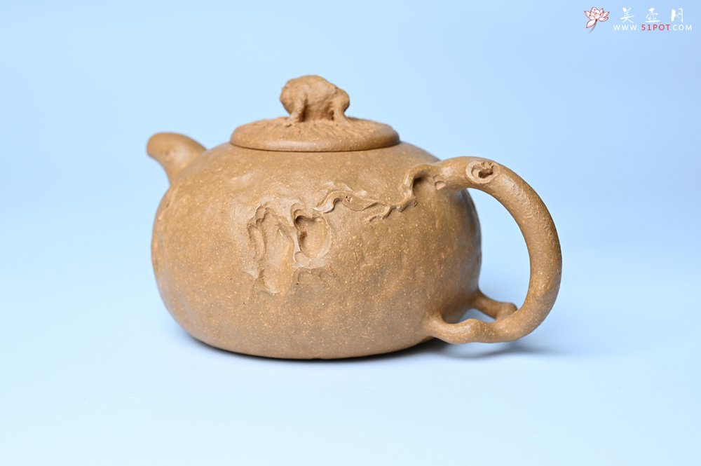 紫砂壶图片：潜力股赵老师实力演绎全手工老黄段泥金蟾供春壶 金蟾灵动 不失为一把好壶 - 全手工紫砂壶网