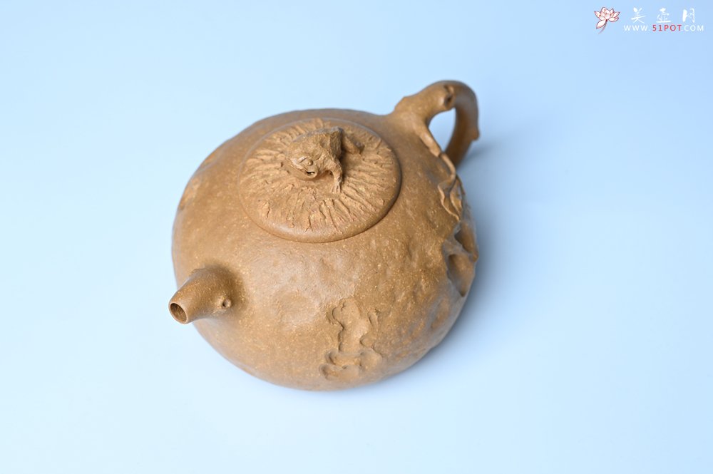 紫砂壶图片：潜力股赵老师实力演绎全手工老黄段泥金蟾供春壶 金蟾灵动 不失为一把好壶 - 全手工紫砂壶网