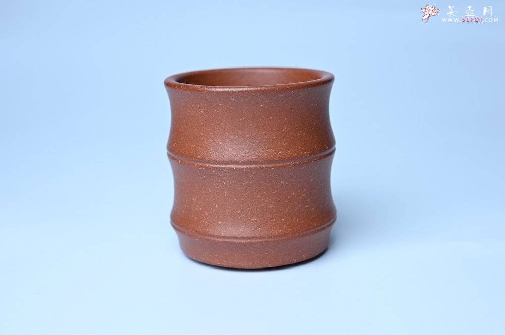 紫砂壶图片：美杯特惠 精致厚实特好降坡泥竹节主人杯 - 全手工紫砂壶网