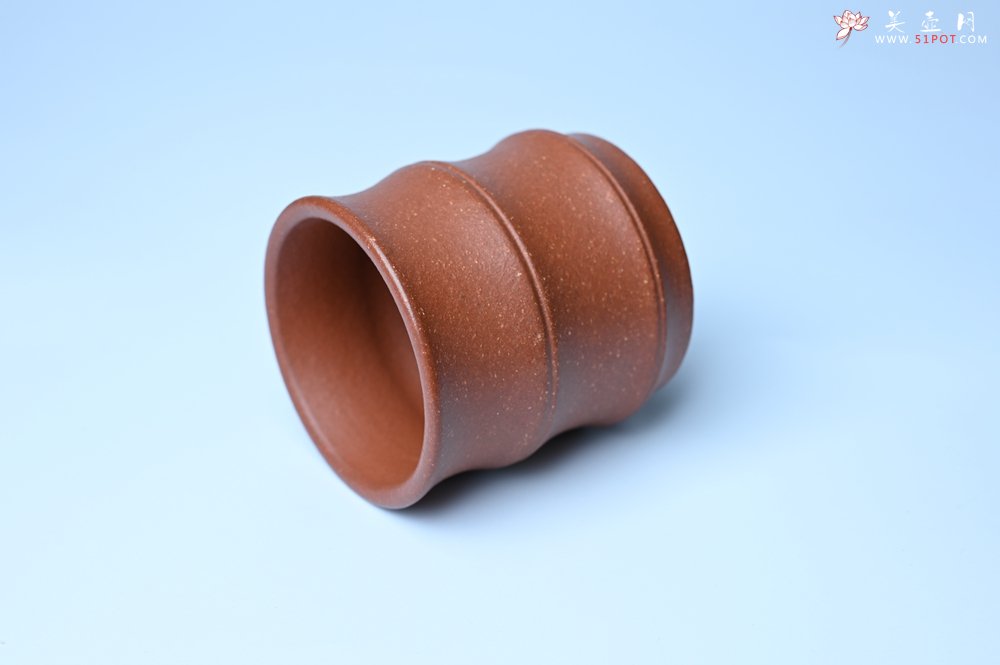 紫砂壶图片：美杯特惠 精致厚实特好降坡泥竹节主人杯 - 全手工紫砂壶网