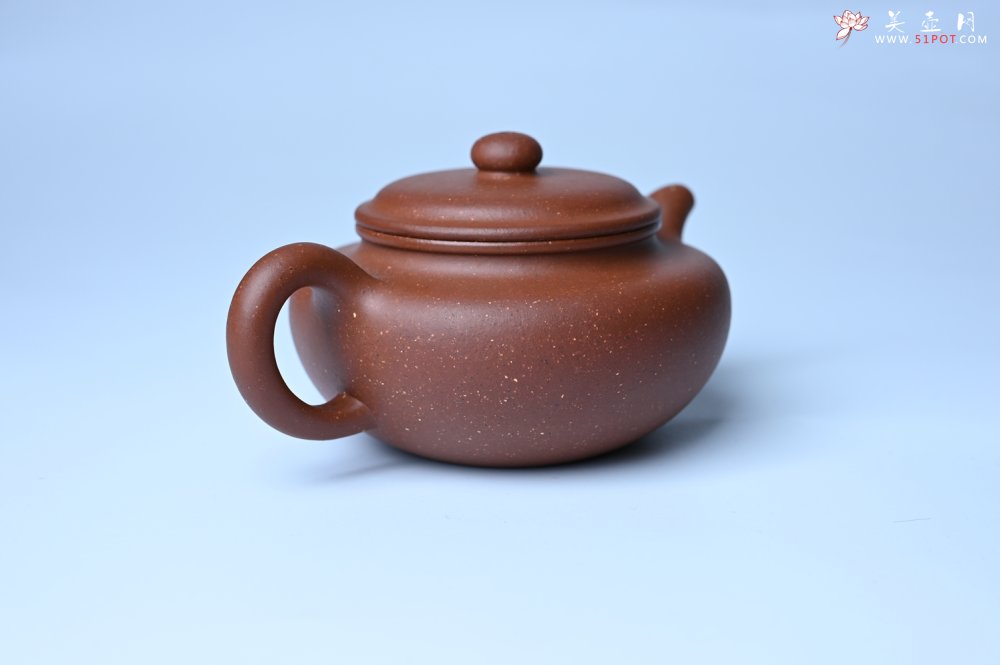 紫砂壶图片：美壶特惠 精致特好共生紫砂矿扁古壶 矿物质丰富 茶人醉爱 - 全手工紫砂壶网