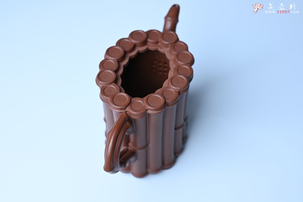 紫砂壶图片：实力派工艺师周斌精工底槽清十六竹壶 - 全手工紫砂壶网